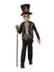 Boys Voodoo Boy Halloween costume with printed shirt, skull top hat and half mask
