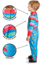 Toddler Chucky costume with Good Guys overalls print jumpsuit, official Child's Play