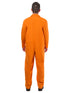 Adult orange convict boiler suit jumpsuit with inmate chest badge