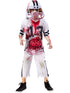 Kids zombie American footballer costume with printed jersey and gruesome details