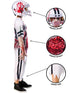 Kids zombie American footballer costume with printed jersey and gruesome details