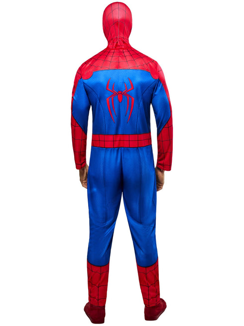 Adult Spider-Man Brand New Day classic jumpsuit costume with printed snood mask
