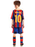 Kids zombie footballer Mess-icre costume with distressed jersey, shorts and socks
