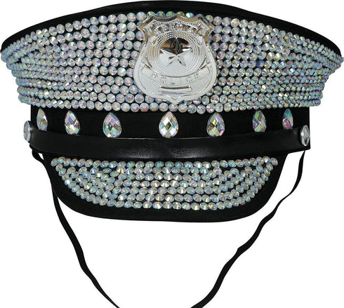 Police Cap With Diamonds - Adults