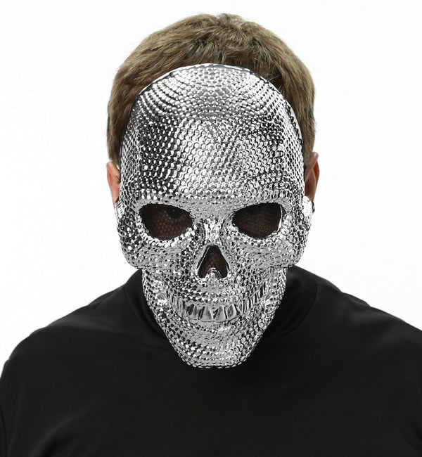Silver Skull Rhinestone Mask
