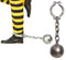 Black PVC prison ball and chain prop 14cm ball with 50cm chain for convict costume