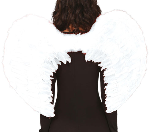 Large white feather angel wings 80 x 55cm for angel fancy dress and nativity