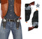 Cowboy toy gun set with two 24cm pistols, holster cartridge belt and sheriff badge