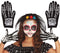 Kids black skeleton bone print gloves 22cm for Halloween costumes