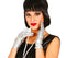 Short silver metallic gloves 22cm for space, robot and disco costumes