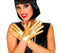 Short gold metallic gloves 22cm for royal, Egyptian and disco costumes