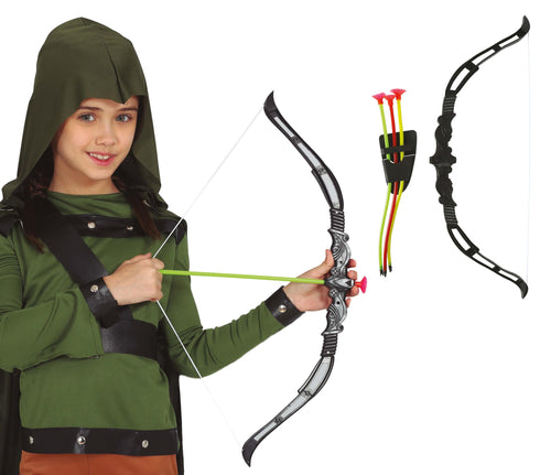 Toy bow 56cm with two arrows for Robin Hood and archer fancy dress costumes