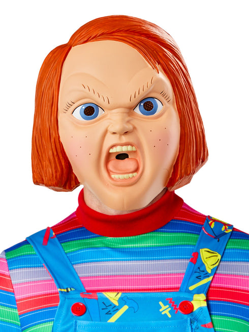Official Chucky half mask with scarred face from Child's Play