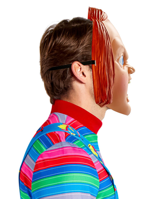 Official Chucky half mask with scarred face from Child's Play