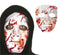 Blood splattered white PVC face mask for slasher and horror Halloween costumes