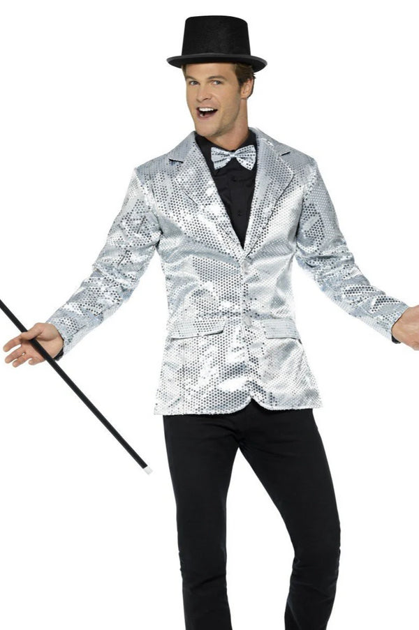 Sequin Jacket, Mens, Silver