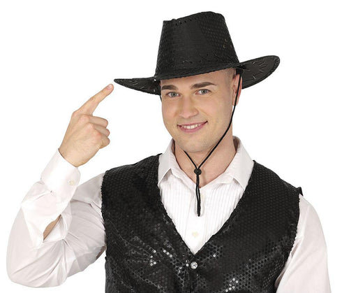 Sequined Cowboy Black Hat