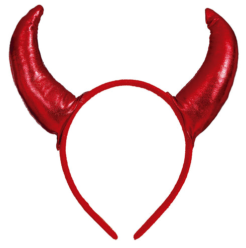 Demon Horns Headband, Red