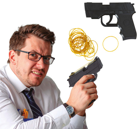 17cm rubber band toy gun for kids party bags and cops and robbers play
