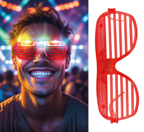 LED light up shutter shade party glasses, assorted colours