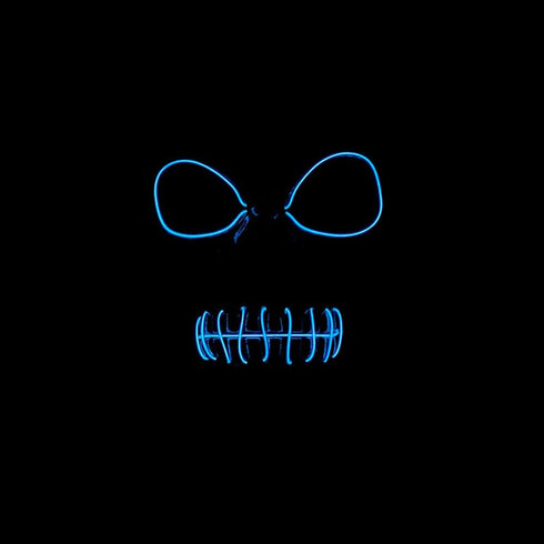 Light Up Blue Skeleton Mask