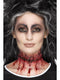 Smiffys latex stitched neck scar prosthetic with red wound and stitches