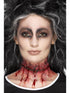 Smiffys latex stitched neck scar prosthetic with red wound and stitches