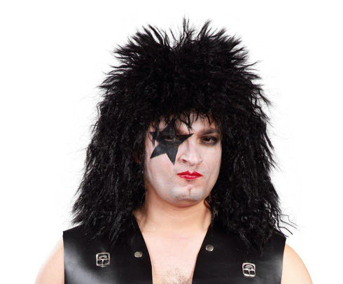 Rock Star Black Wig