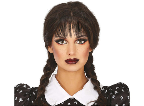 Black Braid Ladies Wig with Bangs