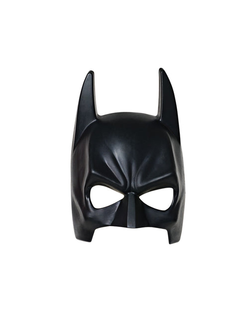 Adult Batman moulded black half mask with bat ears, official DC Comics