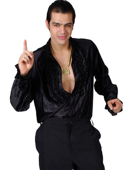 Black Disco Ruffle Shirts
