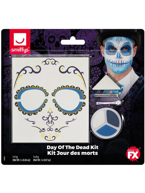 Smiffys Make-Up FX, Day Of The Dead Kit, Aqua