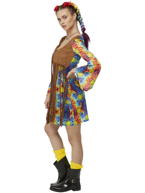 Smiley Hippy Dress, Multi-Coloured Costume