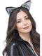 Black velvet cat ear headband with iridescent jewel embellishments