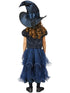 Girls deluxe midnight blue witch costume with glitter bodice and tulle skirt