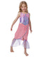 Girls pink and purple mermaid dress costume with glitter tulle tail