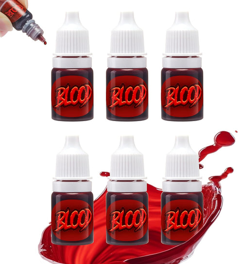 Fake Blood Drop Mini Bottles 6 Pack