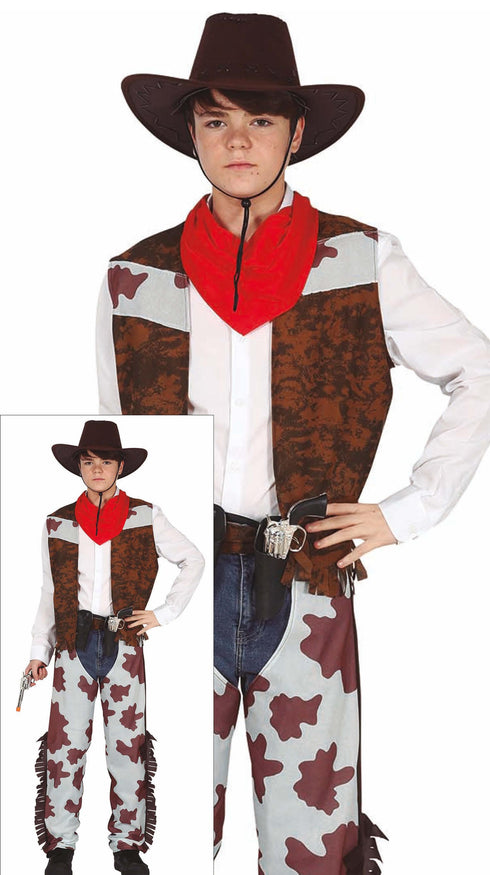 Cowboy Cow-Print Chaps Boys Costume