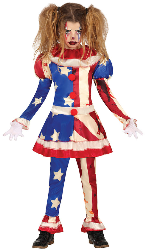 Patriot Clown Girls Costume