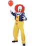 Men's official IT 1990 Pennywise yellow clown jumpsuit with ruffle collar