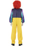 Men's official IT 1990 Pennywise yellow clown jumpsuit with ruffle collar