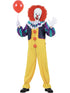 Men's official IT 1990 Pennywise yellow clown jumpsuit with ruffle collar