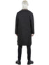 Men's official The Lost Boys David costume with long black coat and blonde wig