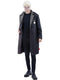 Men's official The Lost Boys David costume with long black coat and blonde wig
