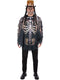 Adult Voodoo witch doctor poncho with skeleton and tribal bone print