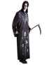 Adult screaming reaper robe costume with skull and skeleton ribcage print