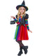 Girls rainbow witch costume with tulle dress and matching witch hat