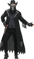 Mens gothic cowboy costume jacket with waistcoat and scarf for Halloween