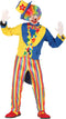 Adult classic clown costume with jacket, trousers, hat and bow tie