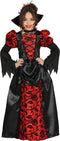 Girls vampiress costume dress with high collar for Halloween